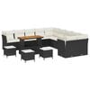 vidaXL Gartensofa-set 14 stk. Schwarz und Creme Poly-Rattan