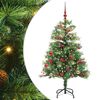 vidaXL K&uuml;nstlicher Weihnachtsbaum Gr&uuml;n 150 cm PVC und Metall