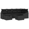 vidaXL Sofa Set mit Kissen mit Speicher Schwarz Poly-Rattan