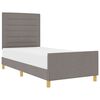 vidaXL Bettgestell mit Kopfteil Taupe 90 x 200 cm Stoff