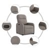 vidaXL Relaxsessel mit Aufstehhilfe Taupe Stoff