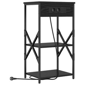 vidaXL Nachttisch Schwarz Eichen-Optik 41 x 31 x 76 cm Holzwerkstoff