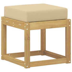 vidaXL Outdoor Hocker Bank Wei&szlig; 43 x 43 x 45 cm Massivholz Akazie
