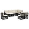 vidaXL Gartensofa-set 8 stk. Schwarz und Cremewei&szlig; Poly-Rattan