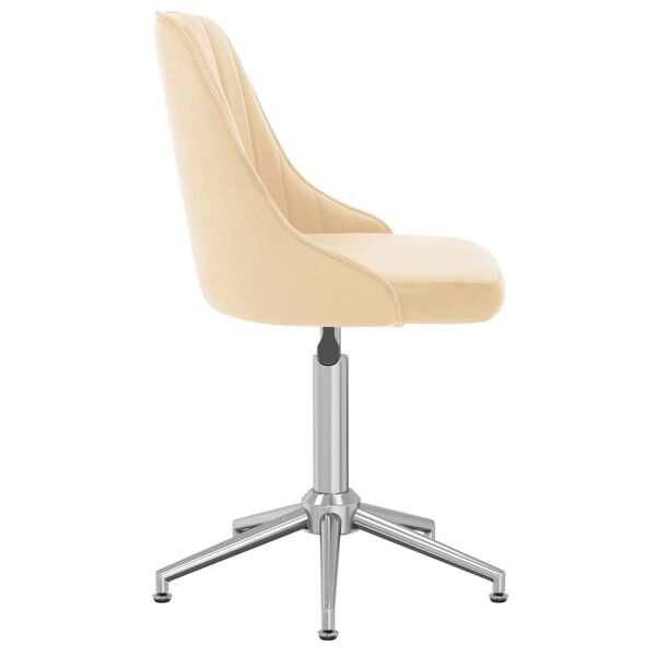 vidaXL Esszimmerst&uuml;hle 4 Stk. Drehbar Creme Samt