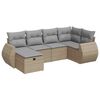 vidaXL 6-tlg. Garten-Sofagarnitur mit Kissen Beige Poly Rattan