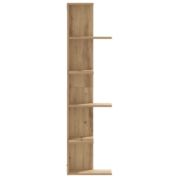 vidaXL Wand-Eckregal Artisan-Eiche 36,5x36,5x140 cm Holzwerkstoff