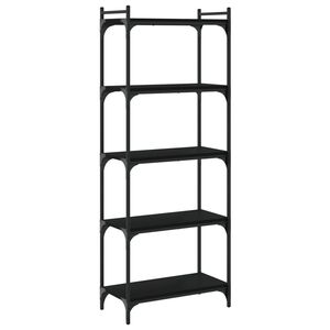 vidaXL B&uuml;cherregal 5 B&ouml;den Schwarz 60x30x154 cm Holzwerkstoff