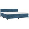 vidaXL Boxspringbett mit Matratze & LED Dunkelblau 200x200 cm Samt