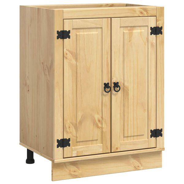 vidaXL Schrank SKI Honigbraun 60 x 46 x 81,5 cm Massives Kiefernholz