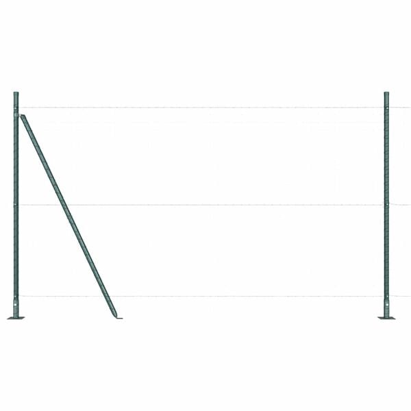 vidaXL Zaunpfosten 13 pcs Grün Ø32mm 170 cm Verzinkter Stahl