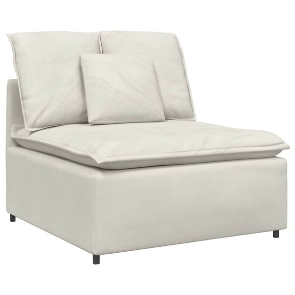 vidaXL Modulares Sofa mit Kissen Cream