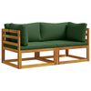 vidaXL 2 stk. Ecksofa mit Kissen Massivholz Akazie Natur