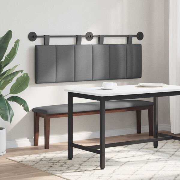 vidaXL H&auml;ngevorderseite Wandmontiert Dunkelgrau 150 x 55 x 5 cm Stoff