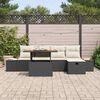 vidaXL Garten-Sofa-Set 6 pcs Schwarz Poly-Rattan