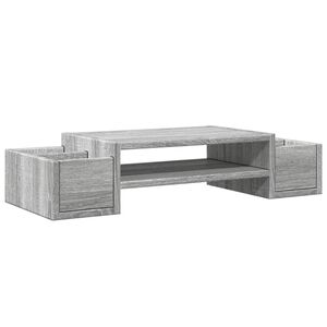 vidaXL Monitorst&auml;nder mit Stauraum Grau Sonoma 70x27x15 Holzwerkstoff