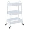 vidaXL Aufbewahrungswagen 3 Etagen Wei&szlig; 42x41,5x77 cm Stahl