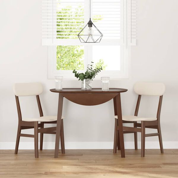 vidaXL Esszimmerstühle mit Kissen 2 Stk. Braun Massivholz Gummibaum