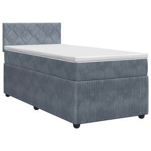 vidaXL Boxspringbett mit Matratze Dunkelgrau 80 x 200 cm Samt