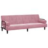 vidaXL Schlafsofa mit Armlehnen Rosa Samt