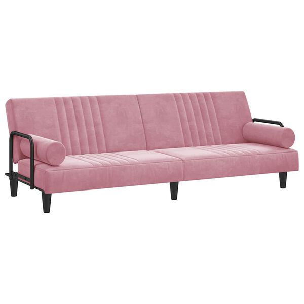 vidaXL Schlafsofa mit Armlehnen Rosa Samt
