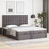 vidaXL Ottoman-Bett mit Matratzen Grau 180x200 cm Kunstleder