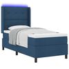 vidaXL LED Boxspringbett mit Matratze Blau 90 x 190 cm Stoff