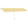 vidaXL Markise Manuell Einziehbar mit LED 600x350 cm Gelb Wei&szlig;