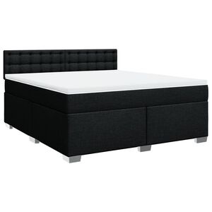 vidaXL Boxspringbett mit Matratze Schwarz 180x200 cm Stoff
