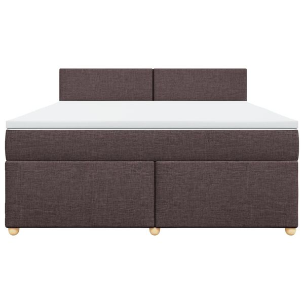 vidaXL Boxspringbett mit Matratze Dunkelbraun 180x200 cm Stoff