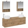 vidaXL Badezimmerm&ouml;bel-Set 5 Stk. Artisan-Eiche Ingenieurholz und Glas