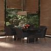 vidaXL 7-tlg. Garten-Essgruppe Poly Rattan Schwarz