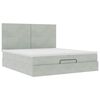 vidaXL Ottoman-Bett mit Matratzen & LEDs Hellgrau 200x200 cm Samt