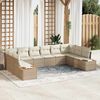 vidaXL Gartensofa-set mit Kissen 10 pcs Beige Poly Rattan