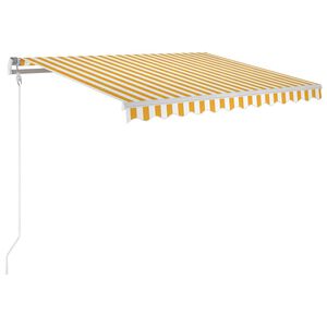 vidaXL Automatische Markise mit LED & Windsensor 300x250 cm Gelb/Wei&szlig;