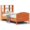 vidaXL Massivholzbett mit Regal ohne Matratze Wachsbraun 100x200 cm