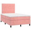 vidaXL Boxspringbett mit Matratze & LED Rosa 120x190 cm Samt