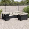 vidaXL 10-tlg. Garten-Sofagarnitur mit Kissen Schwarz Poly Rattan