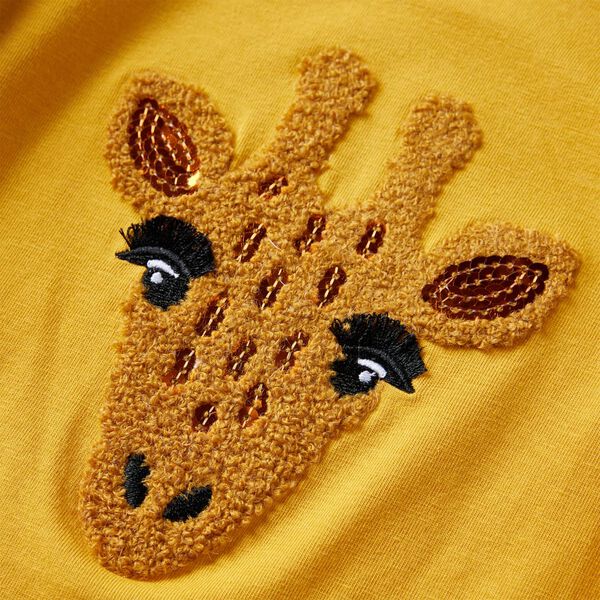 Kinder-Langarmshirt Dunkles Ocker 140