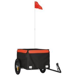 vidaXL Fahrradanh&auml;nger Schwarz und Orange 30 kg Eisen