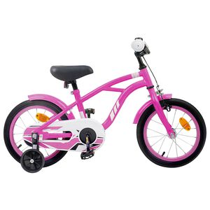 vidaXL Kinderfahrrad 16 Zoll f&uuml;r 4-6 Jahre alt Dunkelrosa