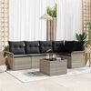 vidaXL Gartensofa-set mit Kissen 6 pcs Grau Poly-Rattan