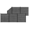 vidaXL zaunset 6 stk. 965 x 186 cm WPC und Aluminium Grau