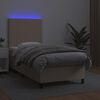 vidaXL Boxspringbett mit Matratze & LED Cappuccino-Braun 90x190cm