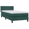 vidaXL Boxspringbett mit Matratze Dunkelgr&uuml;n 100x220 cm Samt