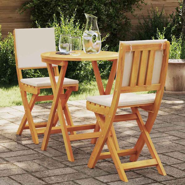 vidaXL Bistrogarnitur mit Kissen 3 pcs &Ouml;l-Natur Massivholz Akazie