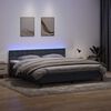 vidaXL Boxspringbett mit Matratze & LED Dunkelgrau 200x210 cm Samt