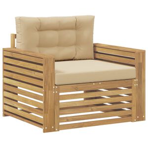 vidaXL Outdoor-Sofa Polyester Wei&szlig; und Beige