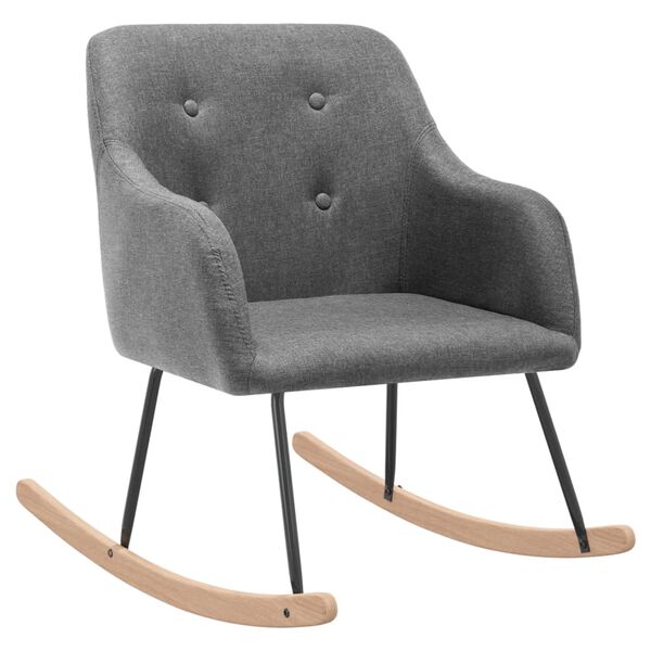 vidaXL Schaukelstuhl Hellgrau Stoff