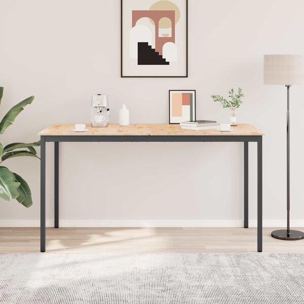 vidaXL Bartisch Natur 110 x 55 x 105 cm Massives Kiefernholz